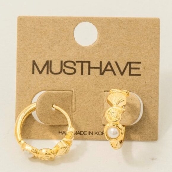 1 LEFT!! GOLD DIPPED SEA LIFE HOOP EARRINGS - Picture 1 of 1